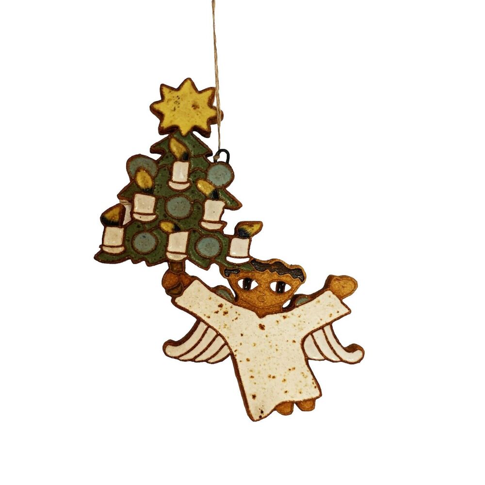 Vintage St. Andrews Abbey Angel Ornament Pottery Stoneware Christmas Tree